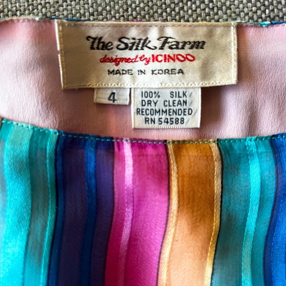 Silk Farm size 4 pastel stripe vintage 70’s flutter sleeve dress - Picture 3 of 5